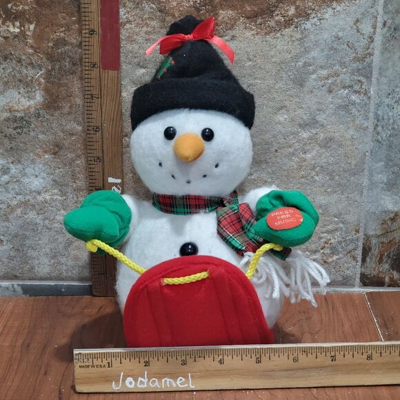 Animated Sledding Snowman Plush Singing Santa Claus Is Coming To Town - Picture 8 of 13